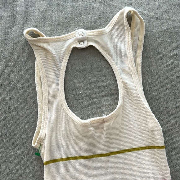 Vintage Intimately Free People Cream Ribbed Stripe Tank Top S - Picture 5 of 7